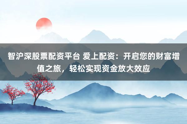 智沪深股票配资平台 爱上配资：开启您的财富增值之旅，轻松实现资金放大效应