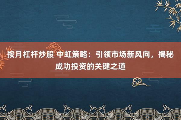按月杠杆炒股 中虹策略：引领市场新风向，揭秘成功投资的关键之道