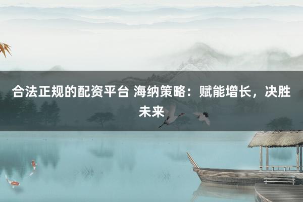 合法正规的配资平台 海纳策略：赋能增长，决胜未来
