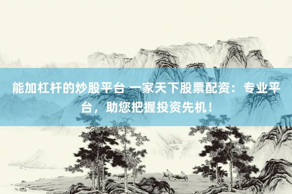 能加杠杆的炒股平台 一家天下股票配资：专业平台，助您把握投资先机！