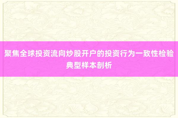 聚焦全球投资流向炒股开户的投资行为一致性检验典型样本剖析
