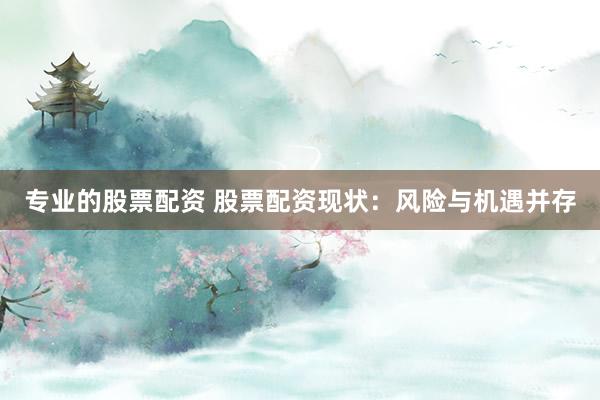 专业的股票配资 股票配资现状：风险与机遇并存